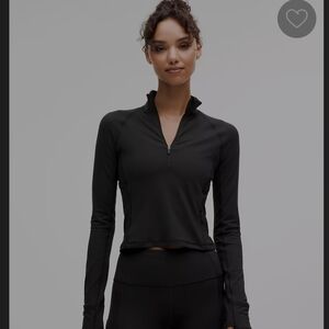 NWT Lululemon Black Rulu Cropped Half Zip